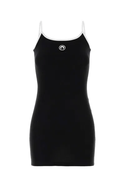 MARINE SERRE BLACK COTTON DRESS