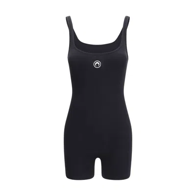 Marine Serre Elegance In Motion Mini Jumpsuit For Women In Black
