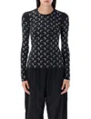 Marine Serre Black Recycled Moon Strass Jersey Second Skin Crewneck T-shirt