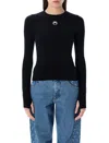 Marine Serre Crescent Moon-embroidered Sweater In Black