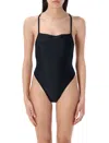 Marine Serre Black Crescent Moon Swimsuit In Blue
