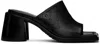 Marine Serre Embossed Leather Mules In Black In Bk99 Black