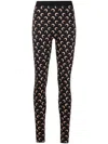 Marine Serre Moon Print Jersey Stirrup Leggings In Black