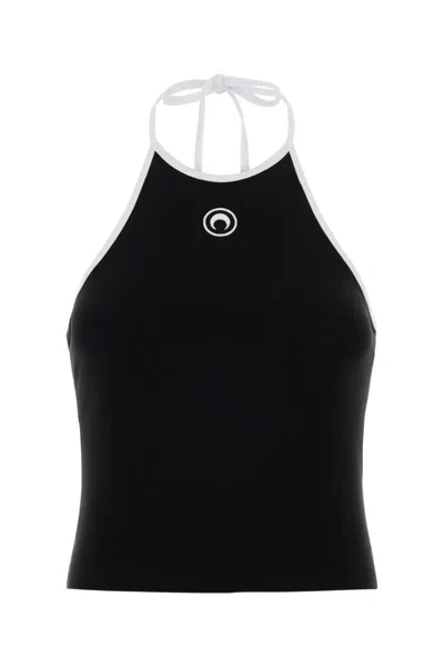 Marine Serre Black Halter Neck Tank Top
