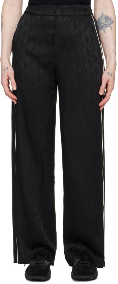 Marine Serre Black Jacquard Trousers In Bk99 Black