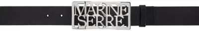 Marine Serre Black Logo Belt In Bk99 Black