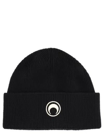 Marine Serre Black Logo Knitted Beanies Hat