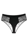 Marine Serre Logo Waistband Mesh Brief In Black