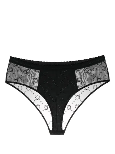 MARINE SERRE BLACK LOGO MESH BRIEF