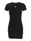 Marine Serre Black Long T-shirt With Crescent Moon Embroidered On The Front And Logo Patch On The Back