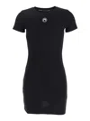 Marine Serre Black Long T-shirt With Crescent Moon Embroidered On The Front And Logo Patch On The Back In Cotton 