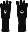 Marine Serre Black Merino Wool Knit Gloves In Black