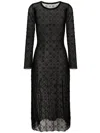 MARINE SERRE BLACK MESH TUBE DRESS WITH EMBROIDERED CRESCENT MOON DETAILS