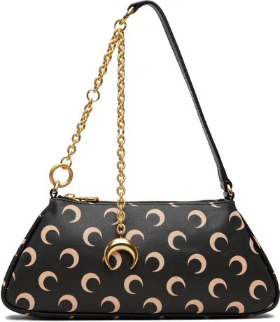 Marine Serre Black Moon Canvas Core Bag In Brown
