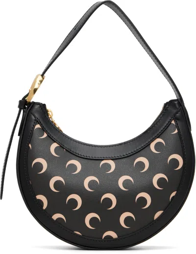 Marine Serre Black Moon Canvas Eclips Mini Bag In Brown