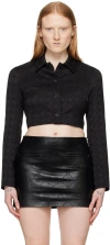 Marine Serre Cropped-jacke Aus Moon Diamant-jacquard In Bk99 Black