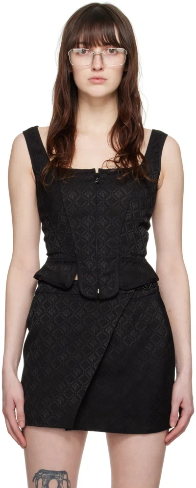 Marine Serre Black Moon Diamant Tank Top In Bk99 Black
