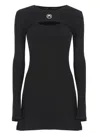 Marine Serre Crescent Moon-embroidered Mini Dress In Black