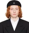 Marine Serre Moon Embroidered Beret In Bk99 Black