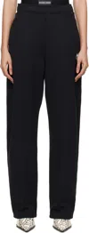 Marine Serre Black Moon Logo Fleece Sweatpants In Bk99 Black