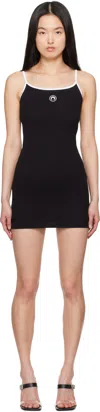 Marine Serre Black Moon Logo Jersey Minidress In Bk99 Black