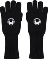 Marine Serre Black Moon Logo Knit Long Gloves In Bk99 Black