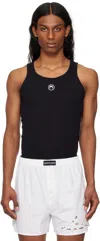 Marine Serre Cotton Fitted Tank Top In Black