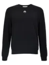 Marine Serre 'lune Logo' Crew Neck Sweater In Black