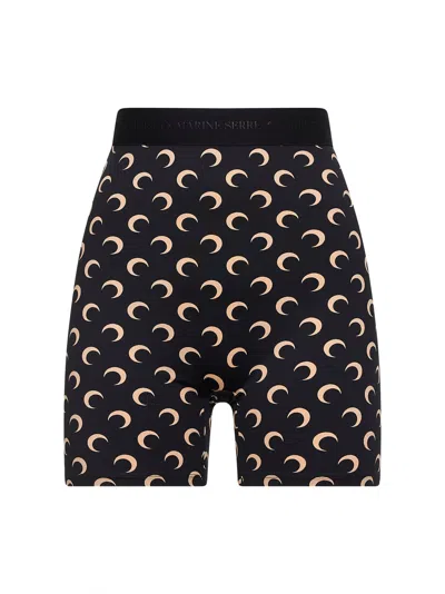 Marine Serre Black Moon Print Recycled Jersey Biker Shorts
