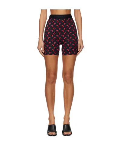 MARINE SERRE BLACK MOON PRINTED JERSEY BIKER SHORTS