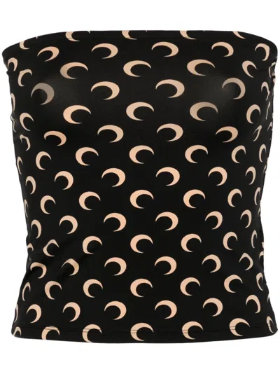Marine Serre Moon Jacquard Tube Top In Pink