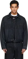 Marine Serre Moon Waxed Denim Jacket In Black