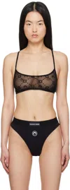 Marine Serre Recycled Mesh Flock Bralette Clothing In Bk99 Black