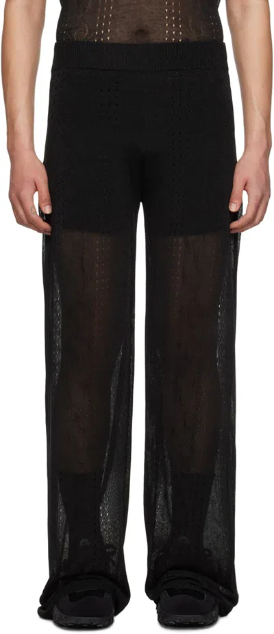 Marine Serre Black Pointelle Trousers In Bk99 Black