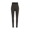 Marine Serre Moon Printed Stirrup Leggings In Black And Beige In Black