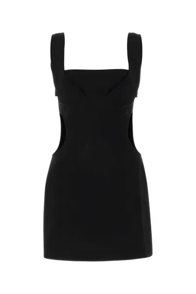 MARINE SERRE BLACK POLYESTER BLEND MINI DRESS