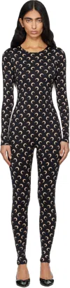 Marine Serre Regenerated All Over Moon Jersey Catsuit Clothing In Black