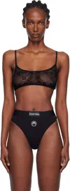 Marine Serre Recycled Mesh Flock Bralette Clothing In Black