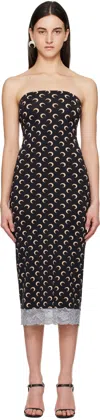 Marine Serre Lunar Lace Trim Midi Dress In It99 Inverse Tan