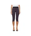 Marine Serre Black Recycled Moon Jersey Capri Leggings In Purple