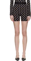 Marine Serre Black Recycled Moon Jersey Mini Sport Shorts In Brown