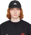 Marine Serre Black Recycled Nylon Baseball Cap In Bk99 Black
