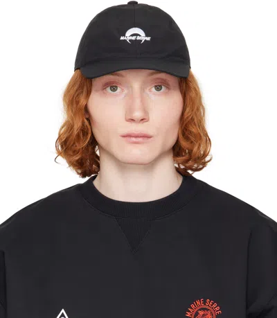 Marine Serre Black Recycled Nylon Baseball Cap In Bk99 Black