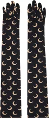 Marine Serre Regenerated All Over Moon Print Gloves In It99 Inverse Tan
