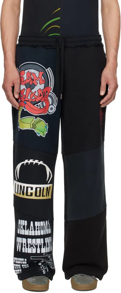 Marine Serre Black Regenerated Graphic Sweatshirts Sweatpants In Bk99 Black