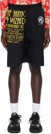 MARINE SERRE BLACK REGENERATED T-SHIRT SHORTS