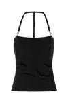 Marine Serre Halterneck Top Satin Gold-tone Hardware