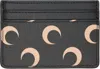Marine Serre Black Screen Print Leather Card Holder In Black