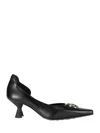 Marine Serre Black Slip-on Shoe With Gold Logo Plaque