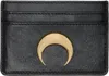 Marine Serre Smoth Leather Moon Charm Cardholder In Black
